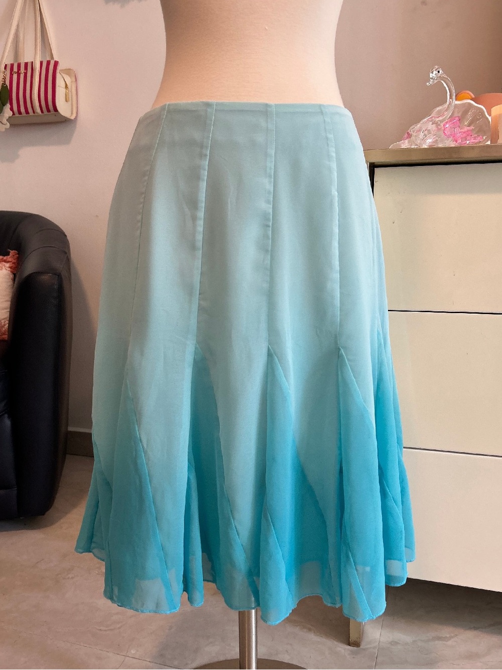 Worthington Ombre Light Blue to Teal Circle Skirt Y2K